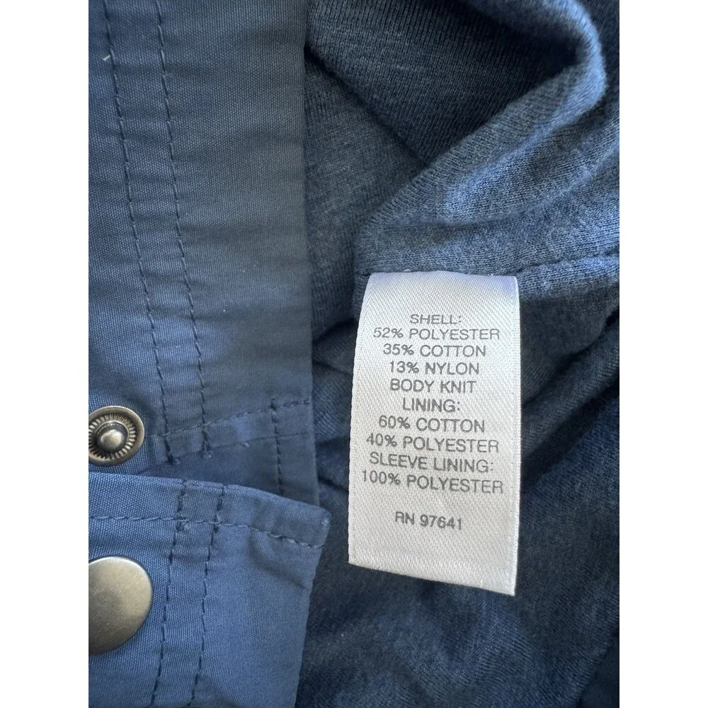 J. Jill Women’s Slate Blue Anorak Jacket Size XL Drawstring Casual Utility